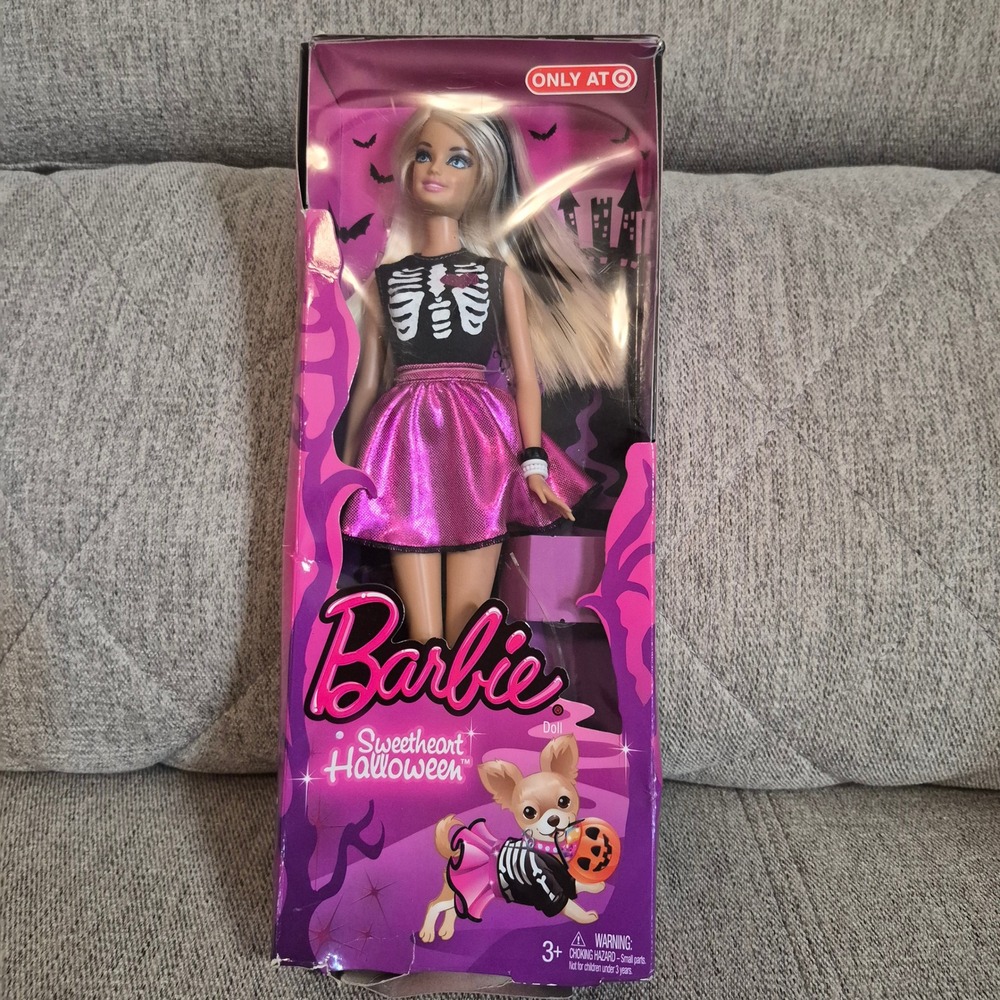 Mattel Barbie Sweetheart Halloween Doll Target Exclusive Skeleton Pink 2012